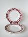 Set of 4 Saint Amand soup plates with burgundy flower outlines 1950
