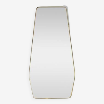 Italian free-form mirror in gilded brass, 60's
