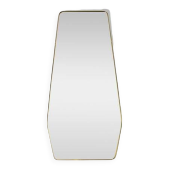 Italian free-form mirror in gilded brass, 60's