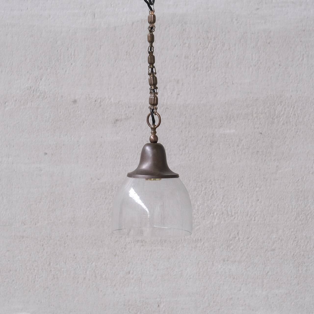 Clear Bell Shaped Antique Pendant Light