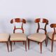 Chaises Biedermeier en noyer, tchèque, années 1830, ensemble de 4