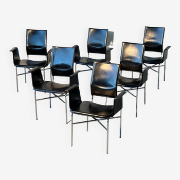 Ensemble de 6 chaises fauteuils Ross Littell pour  Matteo Grasssi1980
