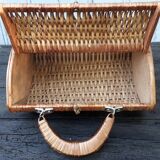 Wicker basket is wood