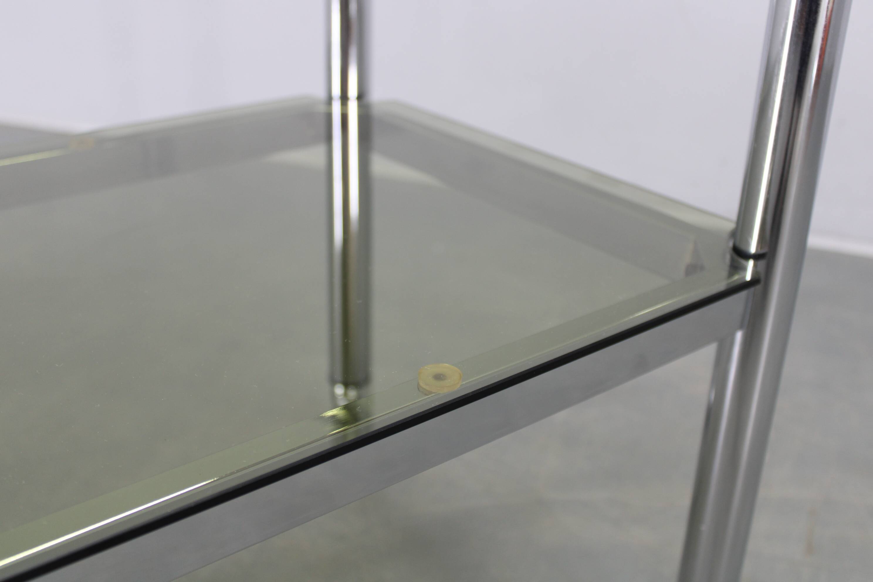 Mid-century smoked glass serving cart, Italy, 1970s