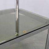 Mid-century smoked glass serving cart, Italy, 1970s