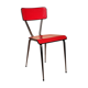 Chaise en formica rouge structure chromée