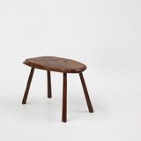 Mid-century Wabi Sabi stool or side table in oak, France ca. 1850