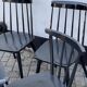 Set of 4 black laquered dining chairs