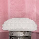 Vintage 1990s flush mount ceiling or wall frosted glass light