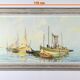 Oil Painting on Hardboard “Trawler and Tuna Boats”, signed G.Lhermitte – Mid 20th century