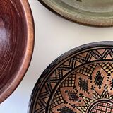 Vintage ceramic pottery salad bowl, signed, Berber work