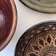 Vintage ceramic pottery salad bowl, signed, Berber work