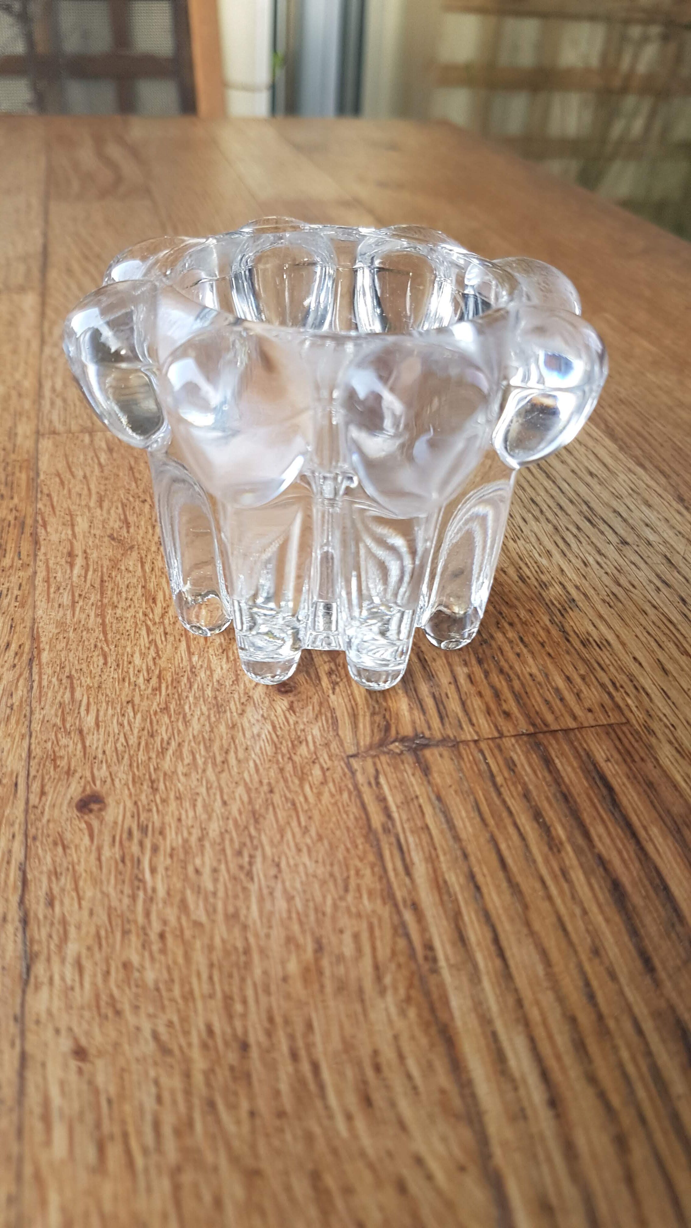 Thick glass candle holder photophore