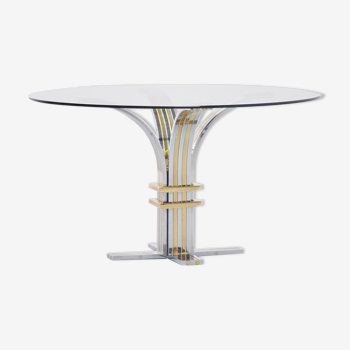 Table ronde en laiton et chrome Banci & Firenze