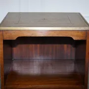 Vintage Bevan Funell Military Campaign Bedside Table with Leather Top