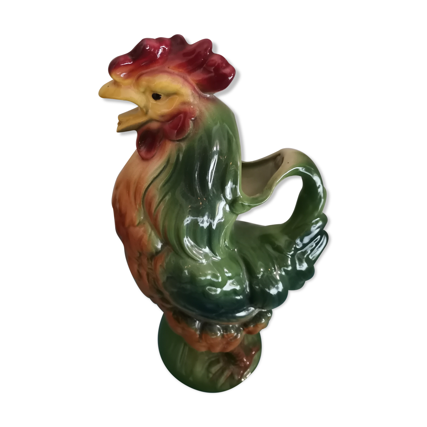 Pitcher Barbotine rooster Saint Clement