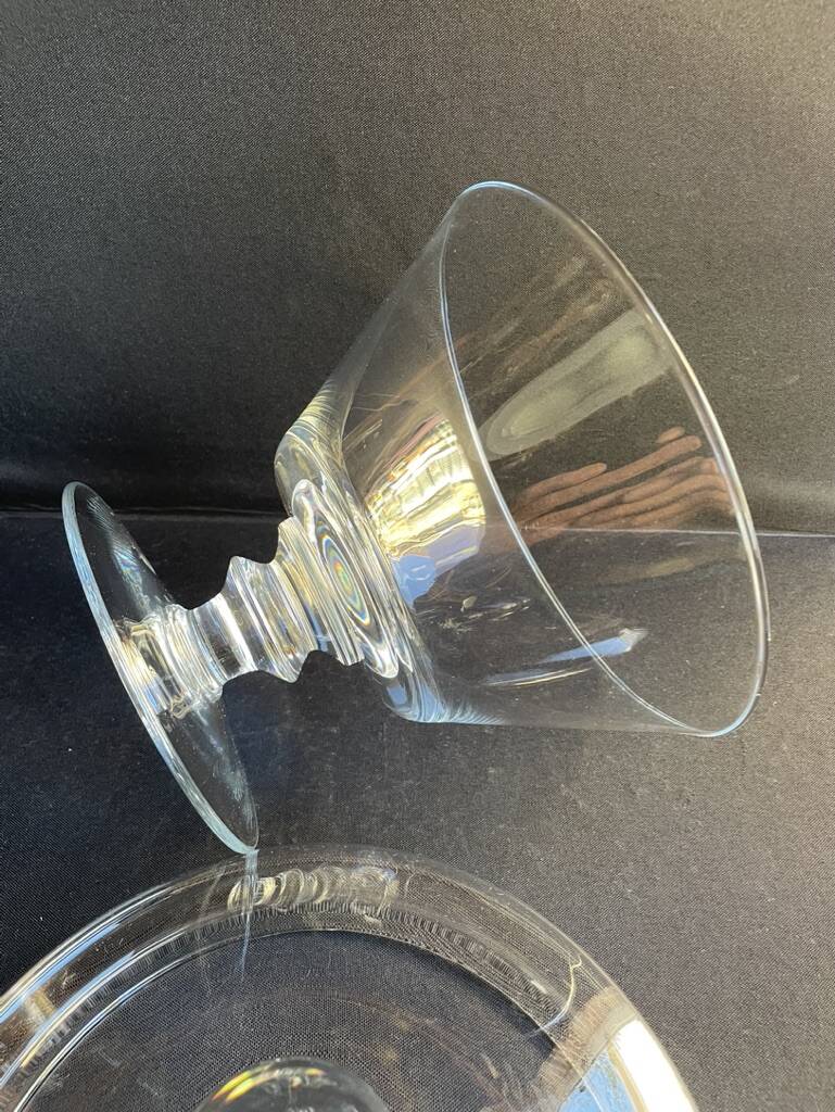 Grand compotier couvert – cristal soufflé uni