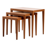 Nest of tables model 163 in teak by Severin Hansen for Haslev Møbelfabrik, set of 3.