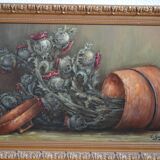 still life painting with thistles HSP signed and dated