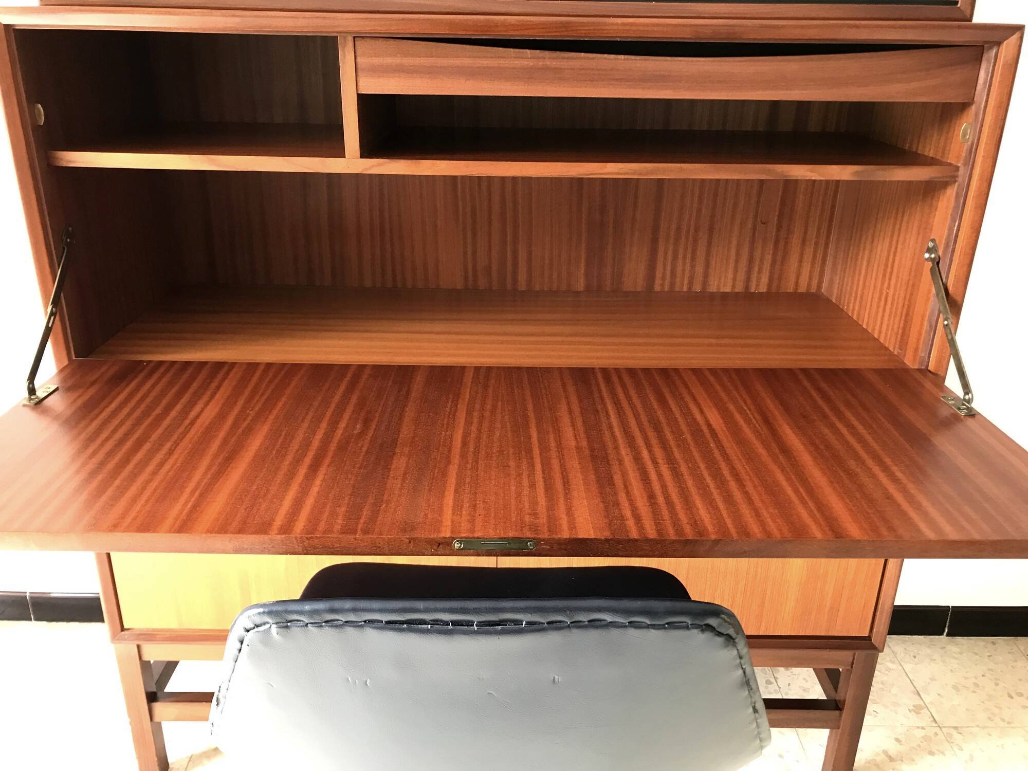 Scandinavian library secretary in vintage teak from the 60s