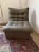 Vintage brown checked fabric armchair, 1960s, Mid-Century style.