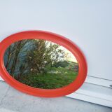 Orange oval mirror 1970 seventie