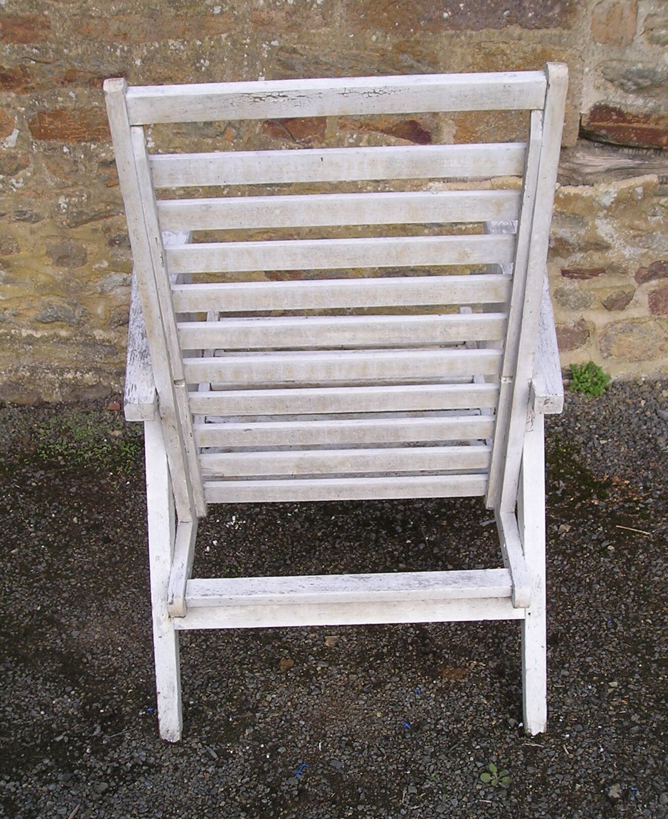 Wooden garden armchair with compass legs