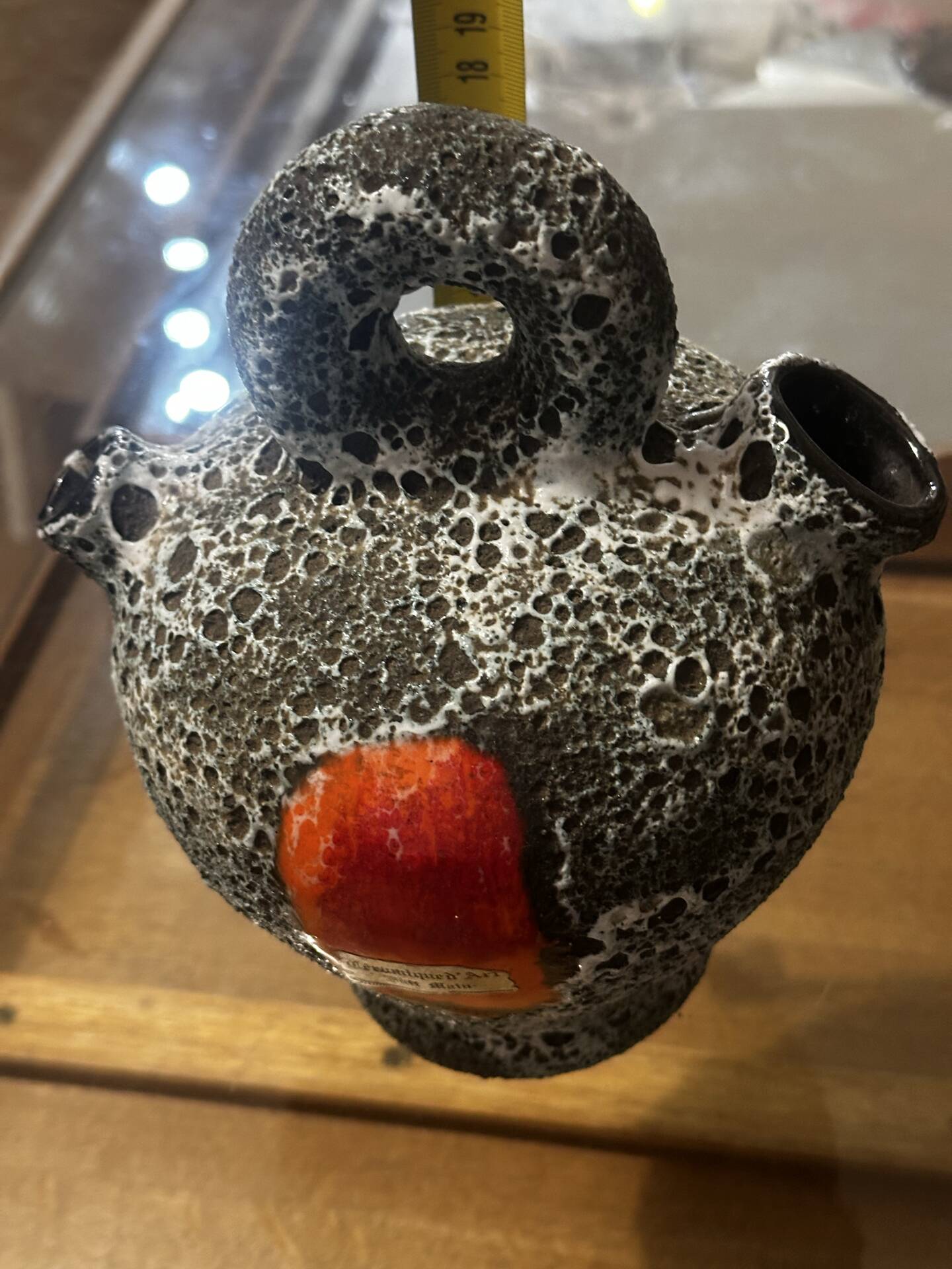 Mediterranean in glazed lava ceramic, France, 1970s.