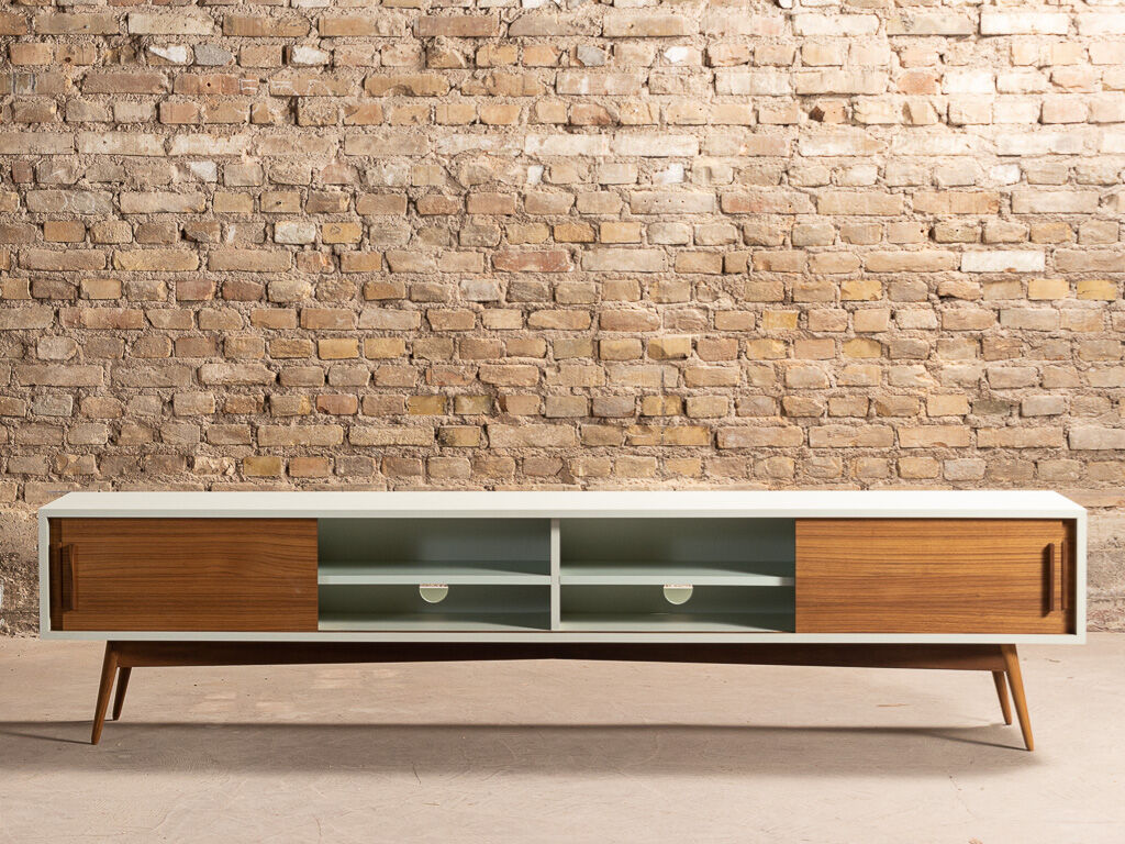 Teak TV stand / cabinet with 4 storage spaces