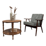 Round oak coffee table (refurbished)