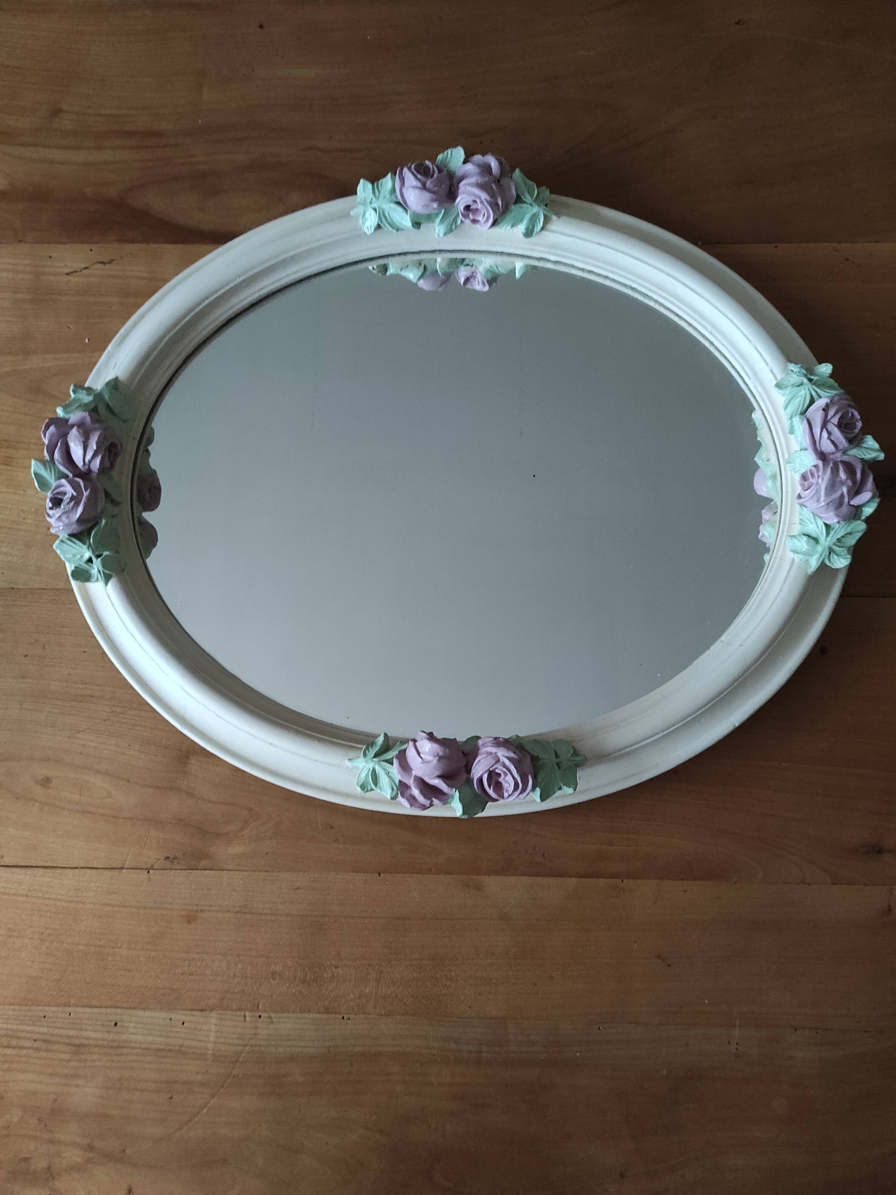 Antique mirror with roses