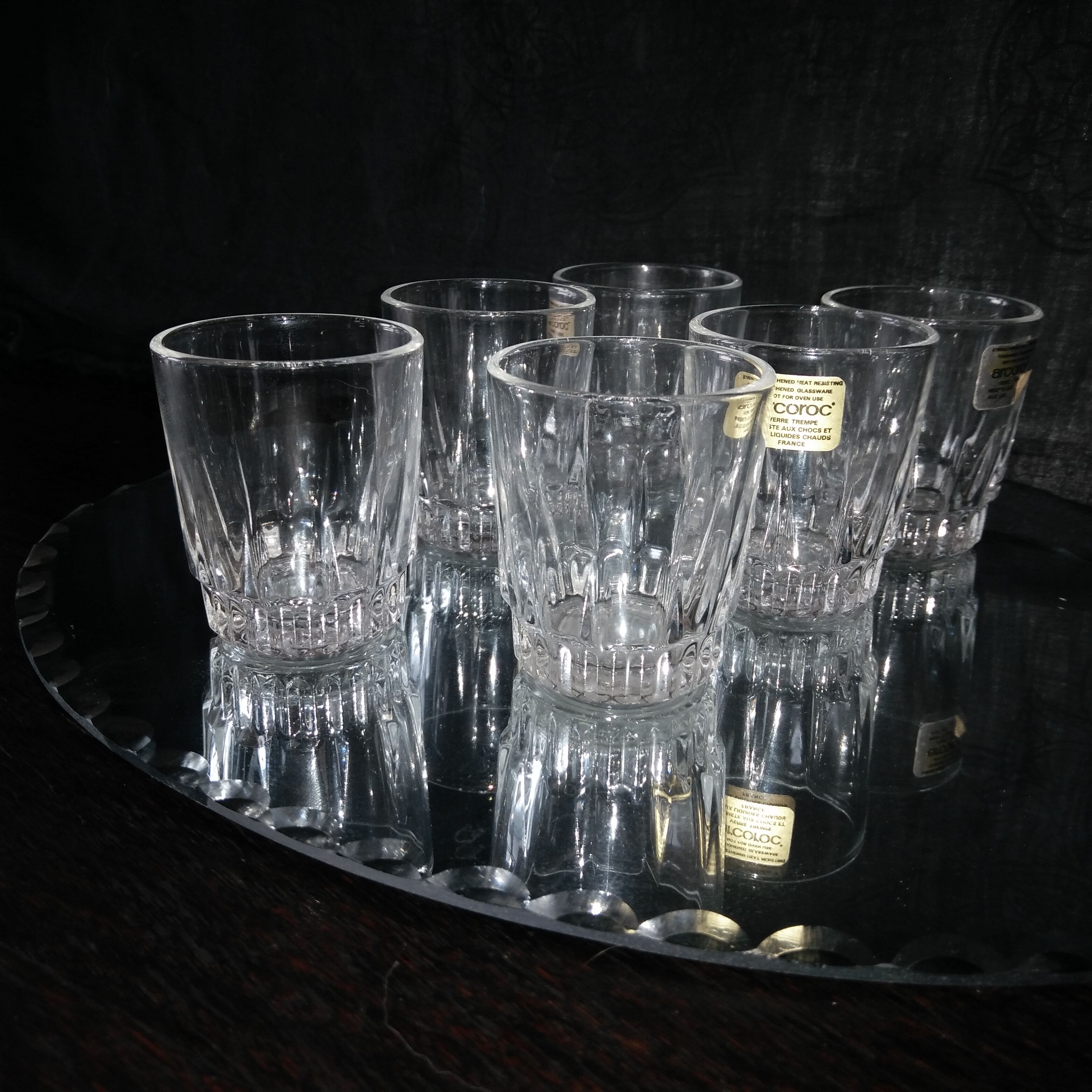 Lot Of 8 Liquor Glasses Cut Glass France Arcoroc Selency