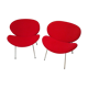 Paire de fauteuils rouges