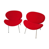 Paire de fauteuils rouges