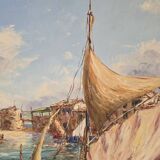 St Tropez port scene by Lucien Xim