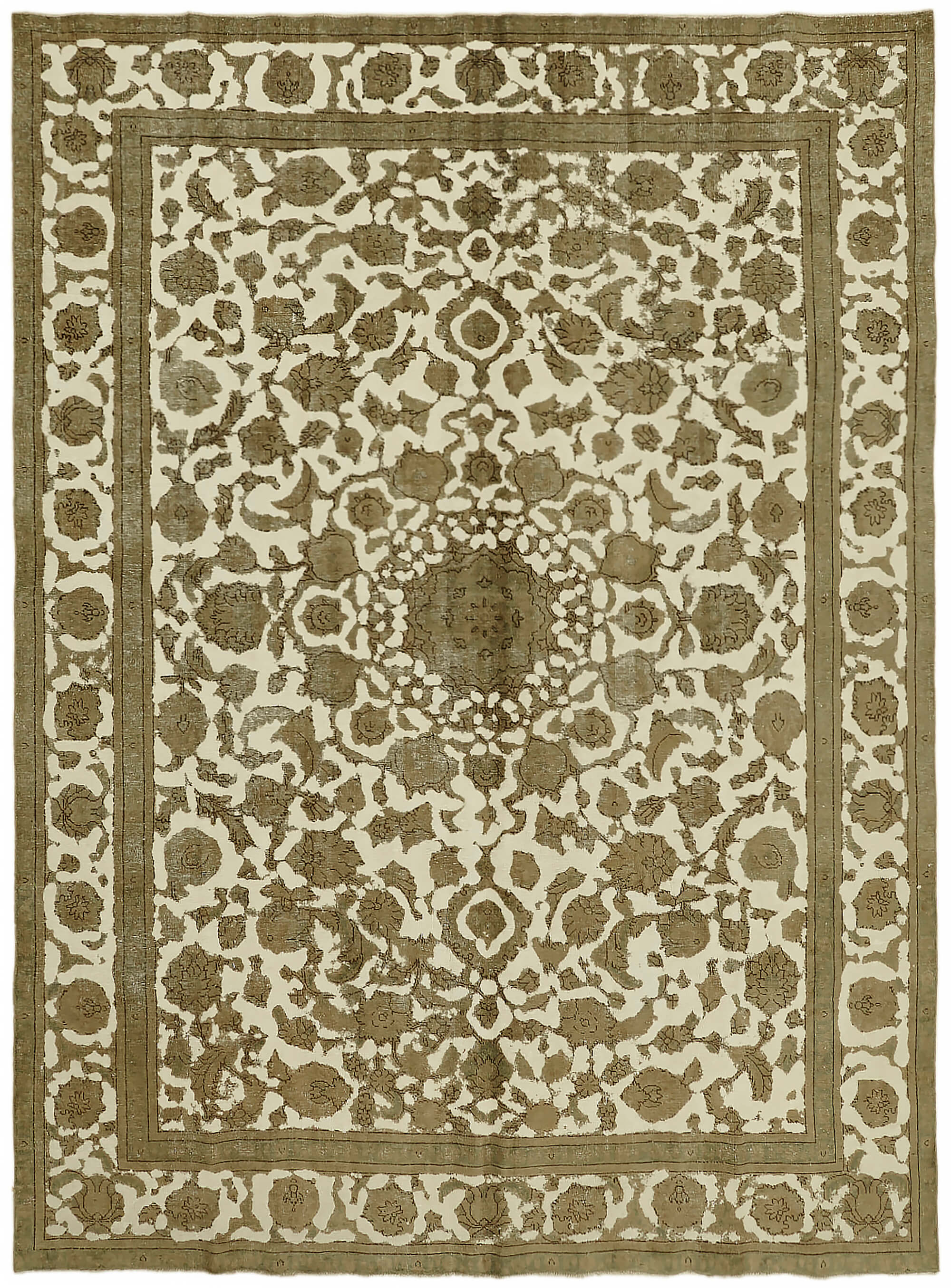 275 cm x 367 cm beige wool carpet