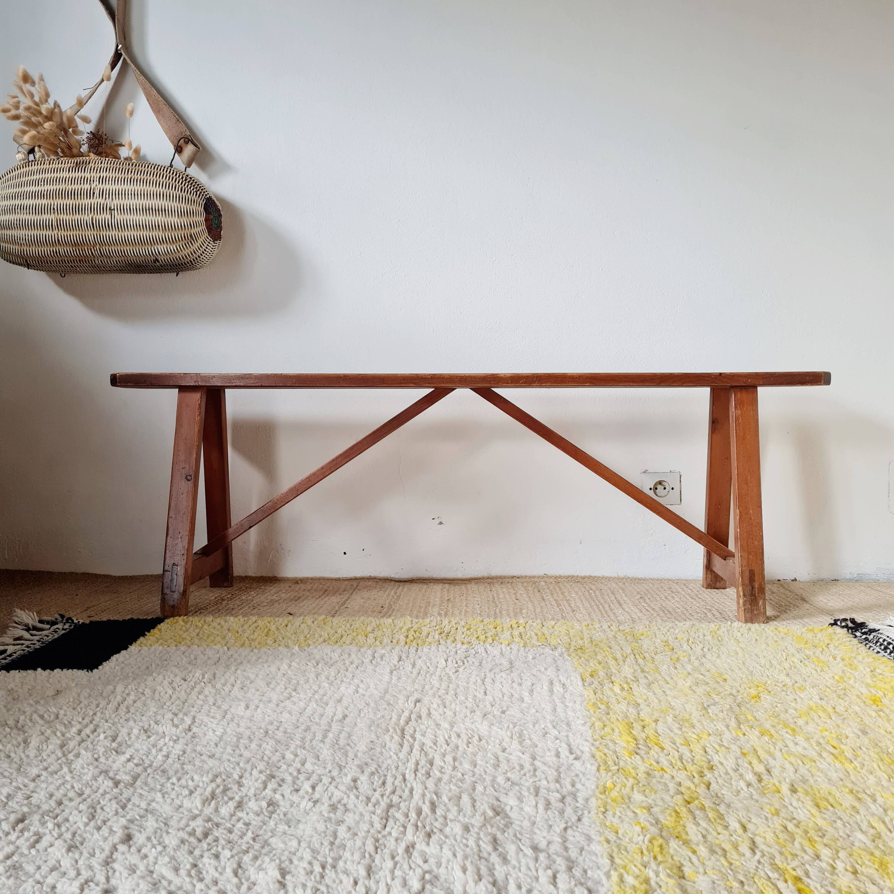 Old wooden farm bench L140cm
