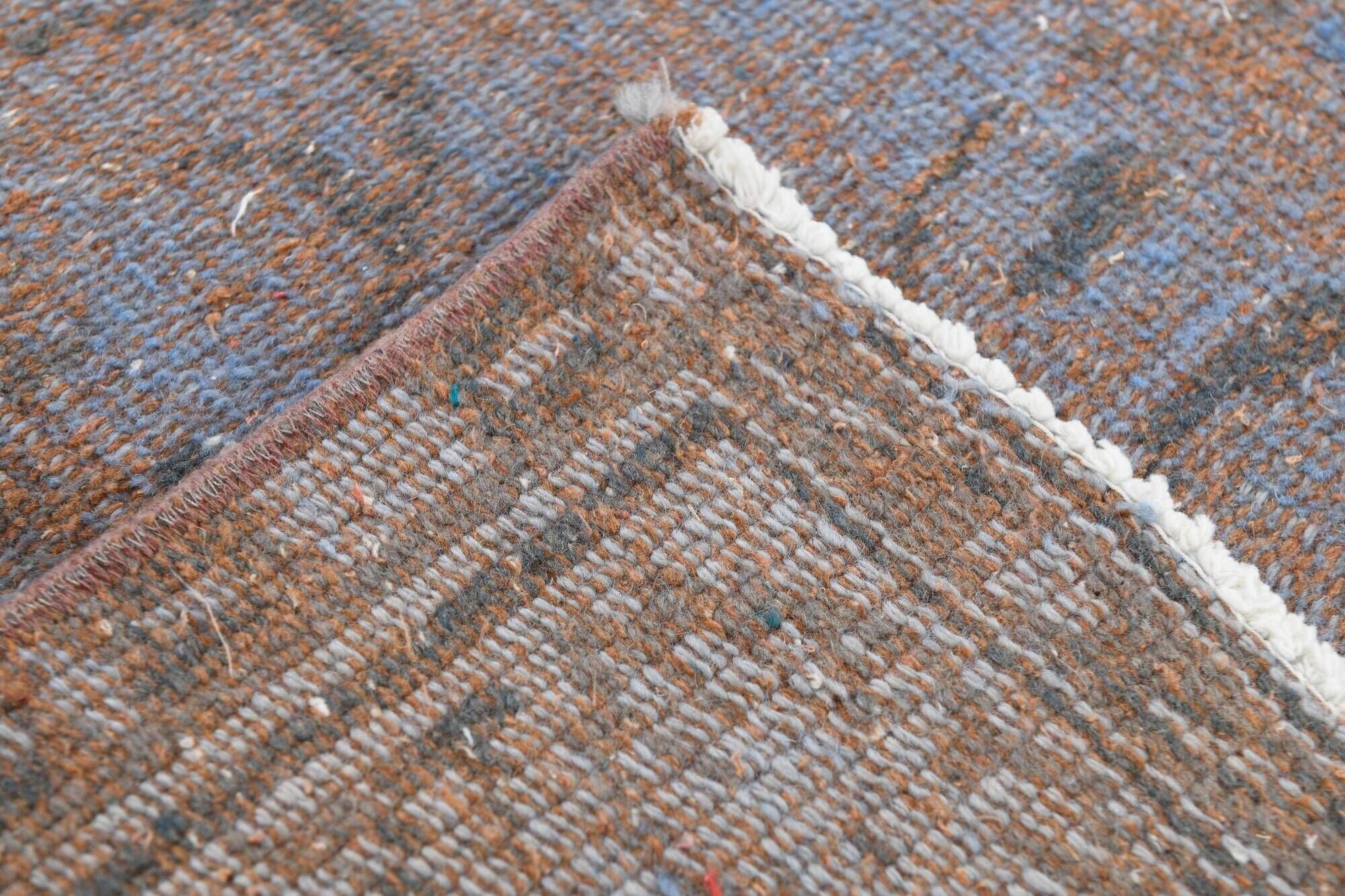 Slate Blue & Taupe Decorative Turkish Vintage Carpet Rug, 176x279 Cm