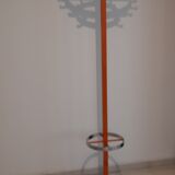 Porte manteaux vintage fer forgé orange et chrome