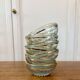 Lot de 7 coupes en verre granité vert et or vintage