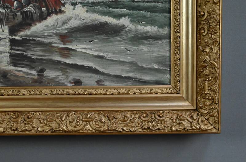 Tableau "Fishing Memory" signed L. Henry – late 19th century