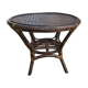Round vintage coffee table in bombous and rattan
