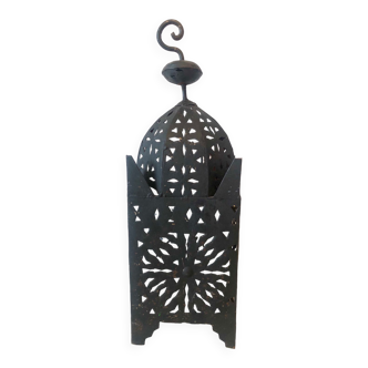 Moroccan black metal lantern