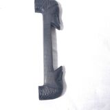 Set of six african cutlery holders carved in blackened wood