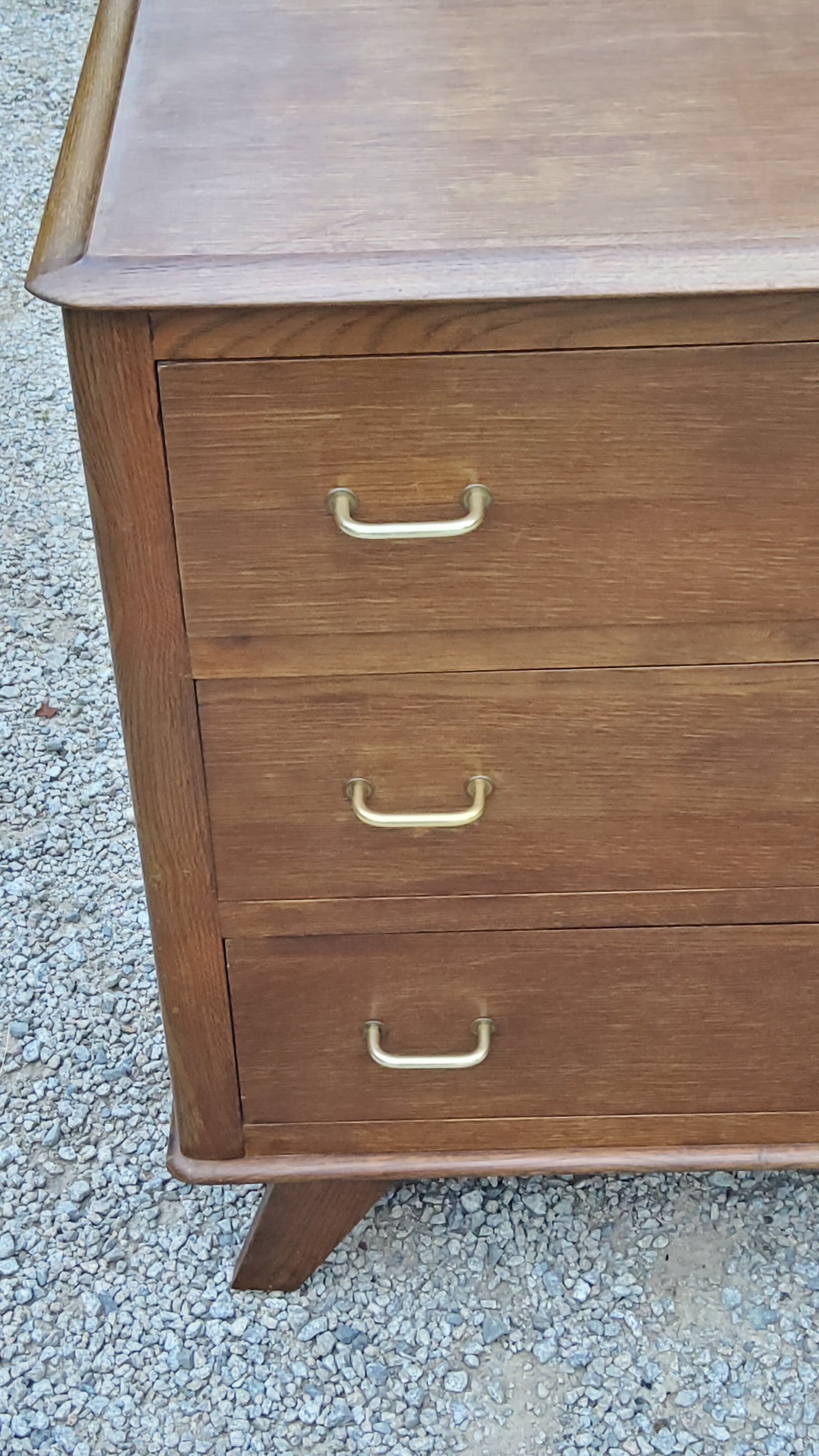 Vintage oak chest of drawers legs compass 3 drawers from the 50s