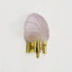Wall wall lamp shell in pink scribbled glass, gilded metal and brass. Year 70