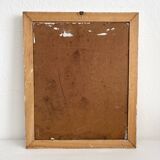 Tableau peinture ancienne huile sur panneau bouquet de fleurs