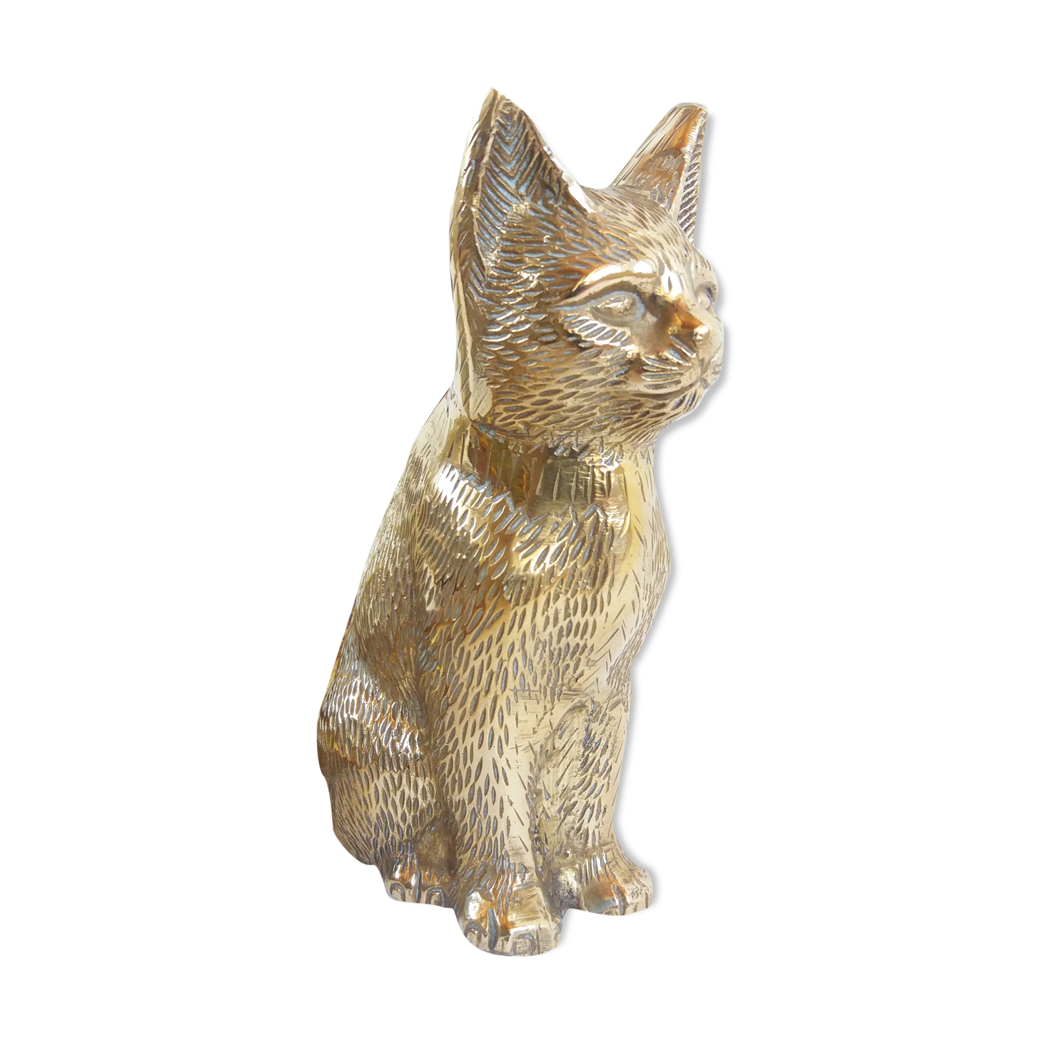 Golden brass cat