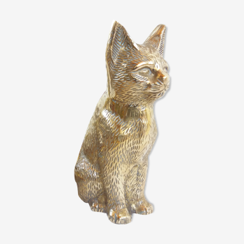 Golden brass cat