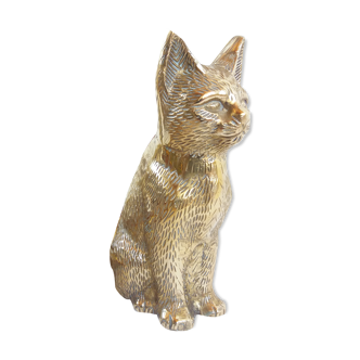 Golden brass cat